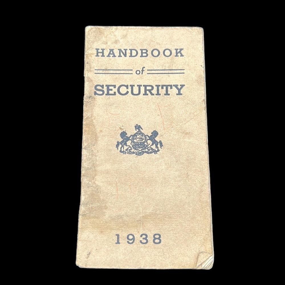 Democratic Handbook of Security 1938 Roosevelt Pennsylvania Unemployment Vintage